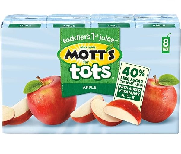 Motts Tots Apple Juice 40% L Sugar 8's