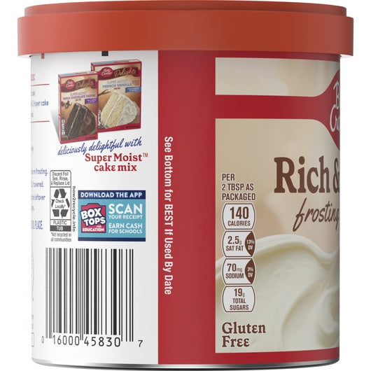 BETTY CROCKER Rich and Creamy Vanilla Frosting 16OZ