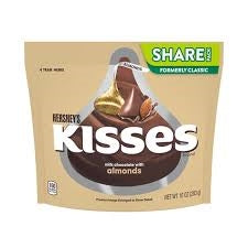Hershey Kisses Milk Choc w Almonds 10oz