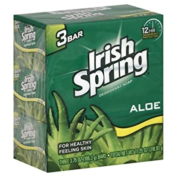 Irish Spring Bath Soap Aloe 3x3.75oz