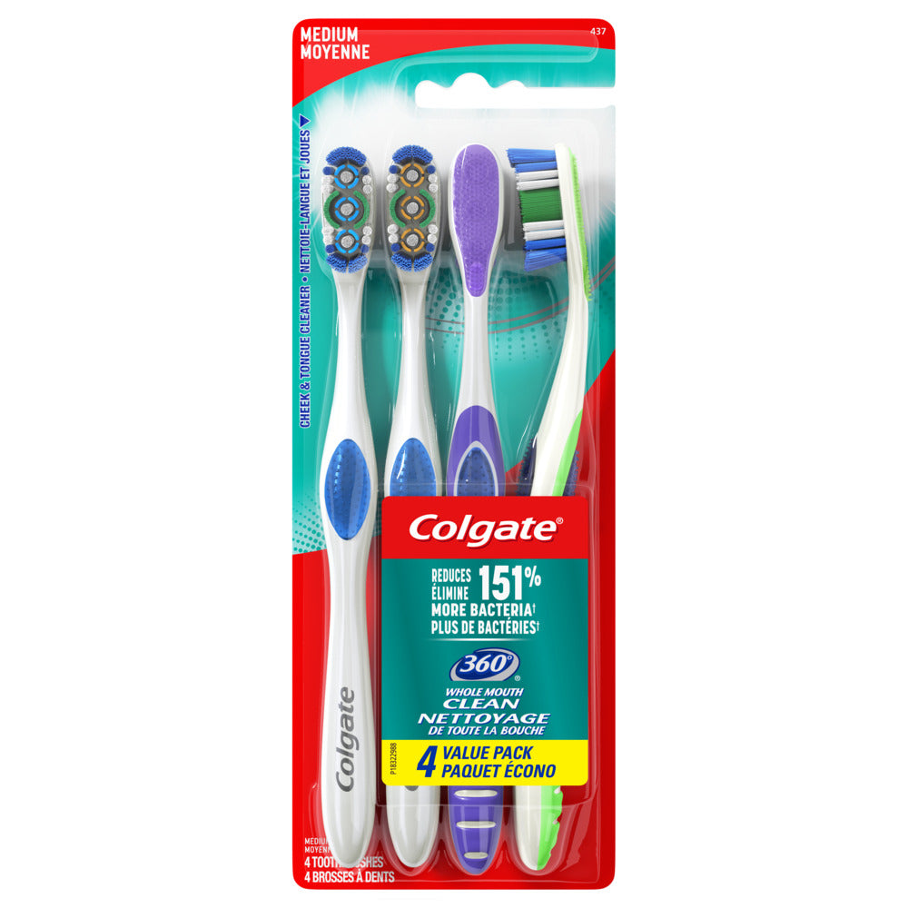 Colgate Toothbrush Adult Medium 4pk
