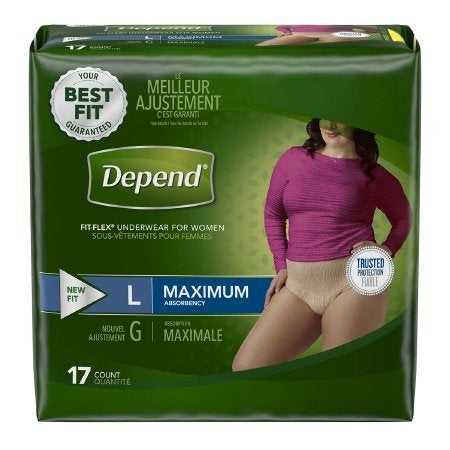 Depend Underwear Fem Max Lrg. 17's