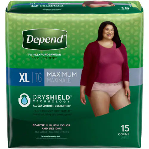 Depend Underwear Women Max XL Peach 15ct