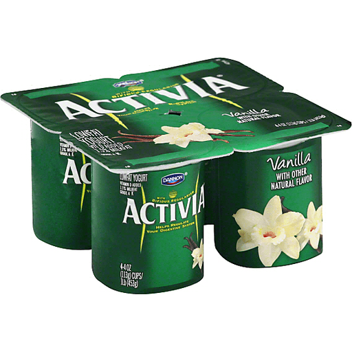 Dannon Activia Yogurt Vanilla 16oz 4pk