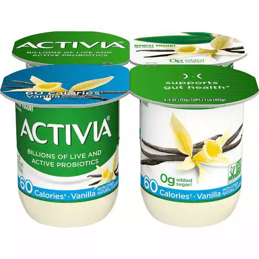 Dannon Activia Yogurt Vanilla Light 4pk