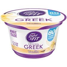 Dannon L & Fit Greek Yogurt Vanilla 5.3z