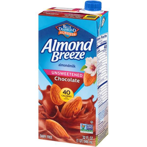Blue Diamond Almond Breeze Almond Milk Unswt Chocolate 32oz