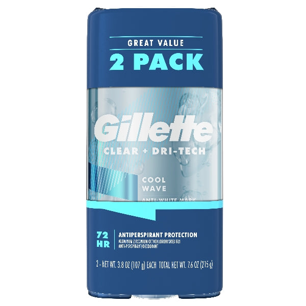 Gillette Gel AP Clr Cool Wave 2x4oz