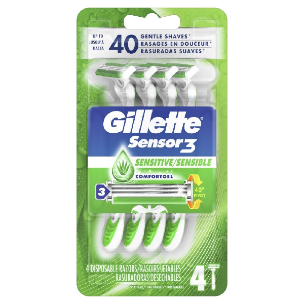 Gillette Disposable Razors Sensor 3 4's