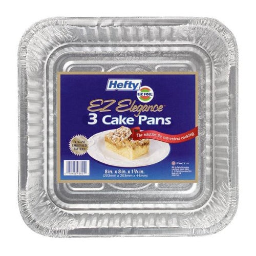 Hefty Ez Foil Elegance Cake Pan Sqr 3's
