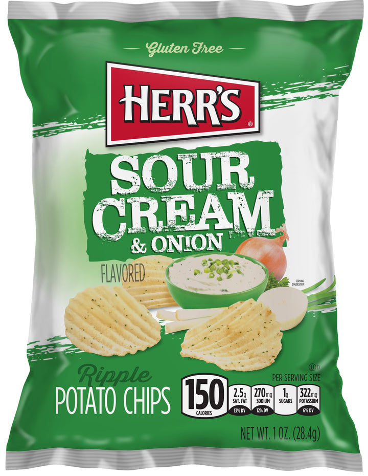Herrs Chips Potato Sour Crm & Onion 1oz