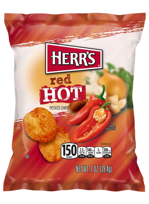 Herrs Chips Potato Red Hot 1oz
