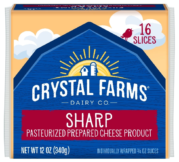 Crystal Farms Sharp Cheddar Singles 12oz