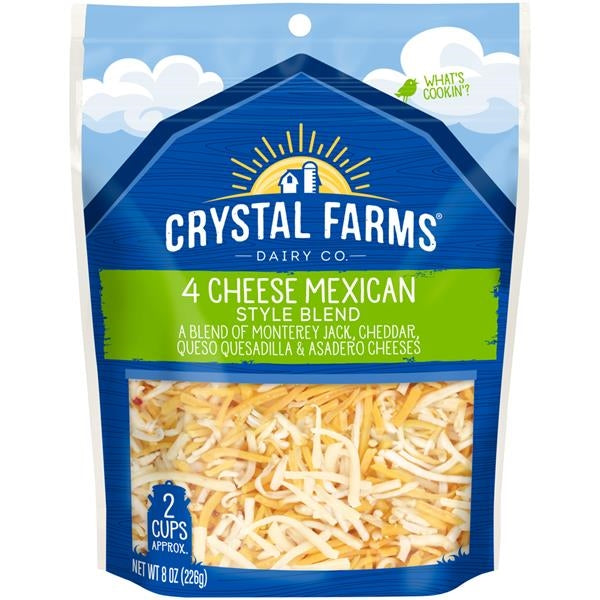 Crystal Farms Cheese Mexican 4 Blend 8oz