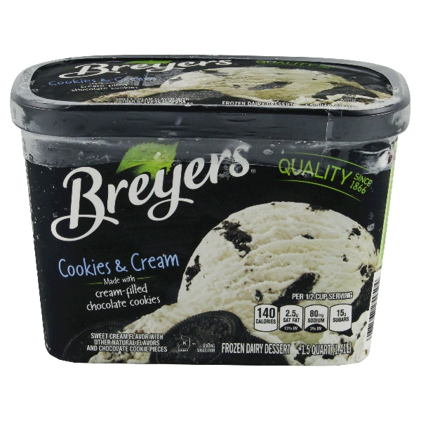 Breyers Icecream Cookies & Cream 1.5qt