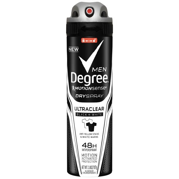 Degree Deod Dry Spray Black & White 3.8z