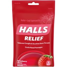 Halls Drops Strawberry 9s