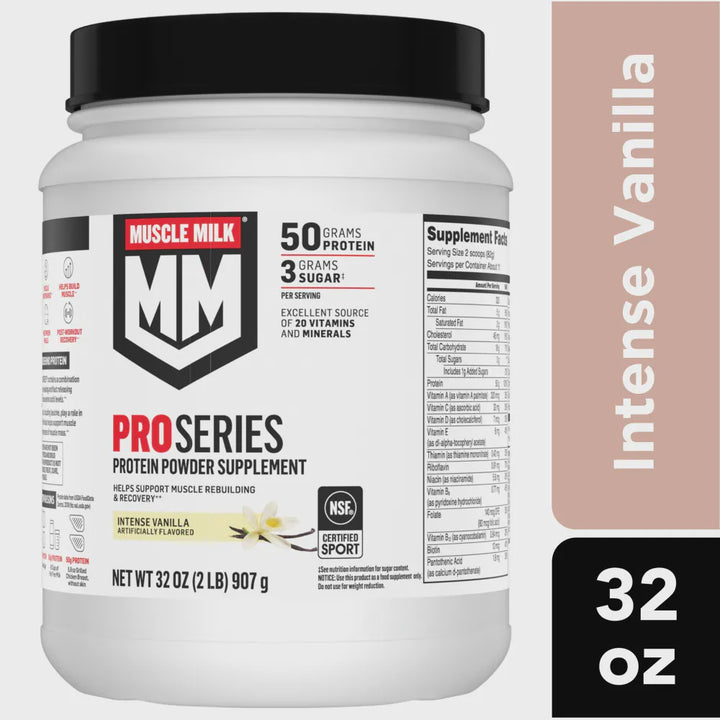 MUSCLE MILK Supplement Protein Powder Pro Series Vanilla 2LB