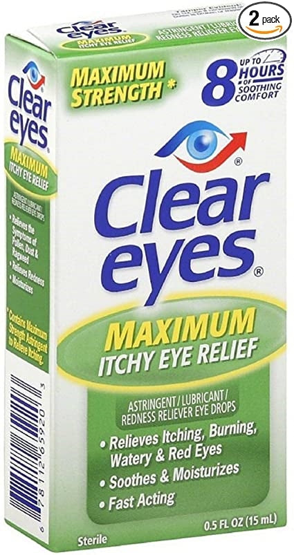 Clear Eyes Drops Max Itchy Relief 15ml