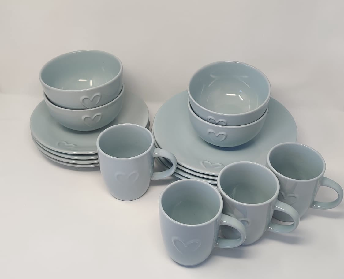 STONEWARE Dinner Set 16PCS Round with Heart