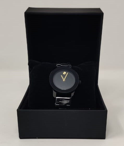 GENERIC Watch Fashion Women Black with Metal Strap Broad