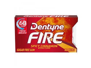 DENTYNE Fire Spicy Cinnamon Gum Sugar Free 16-PIECES