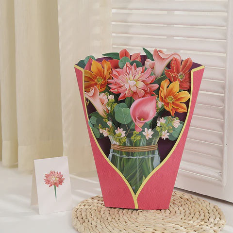 Mother's Day Pop Up Card Bouquet of Flowers Mixed