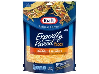 Cheese Kraft Shredded CheddarCheese & Asadero for Tacos 8oz