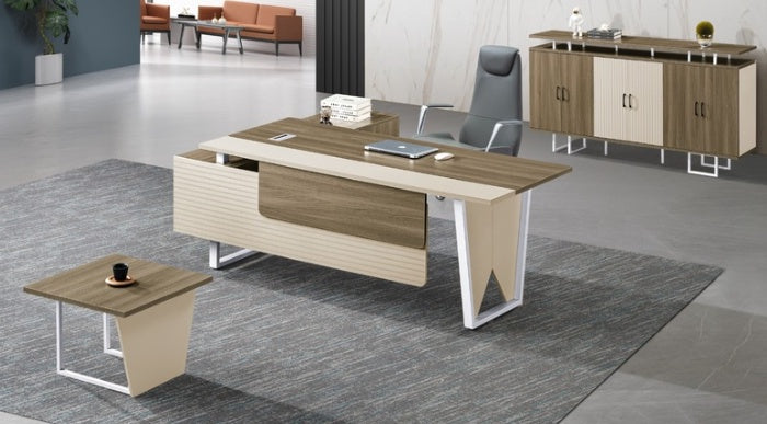 Office Desk Modern Space Melamine Semi Executive 79" X 63" 2407 / DESK0217