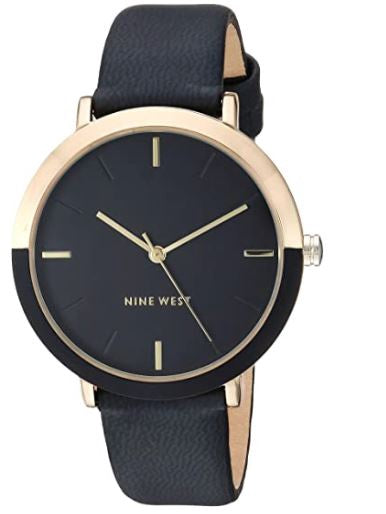 NINE WEST Watch Women Strap Black 2346GPBK