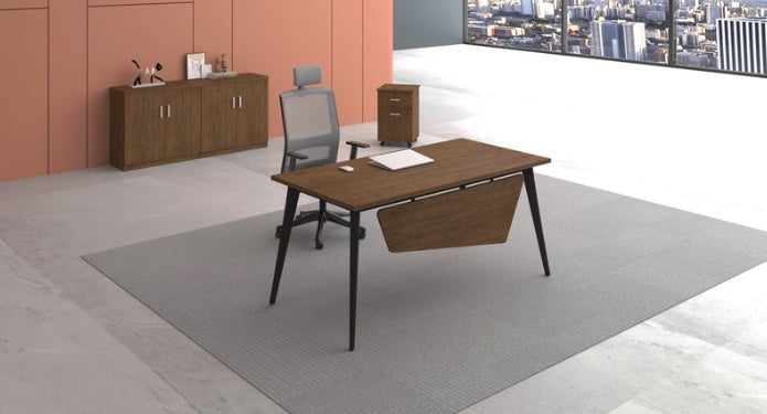 Office Desk Modern Space Melamine Semi Executive Brown 63" X 32" FRG-04-A / DESK0221