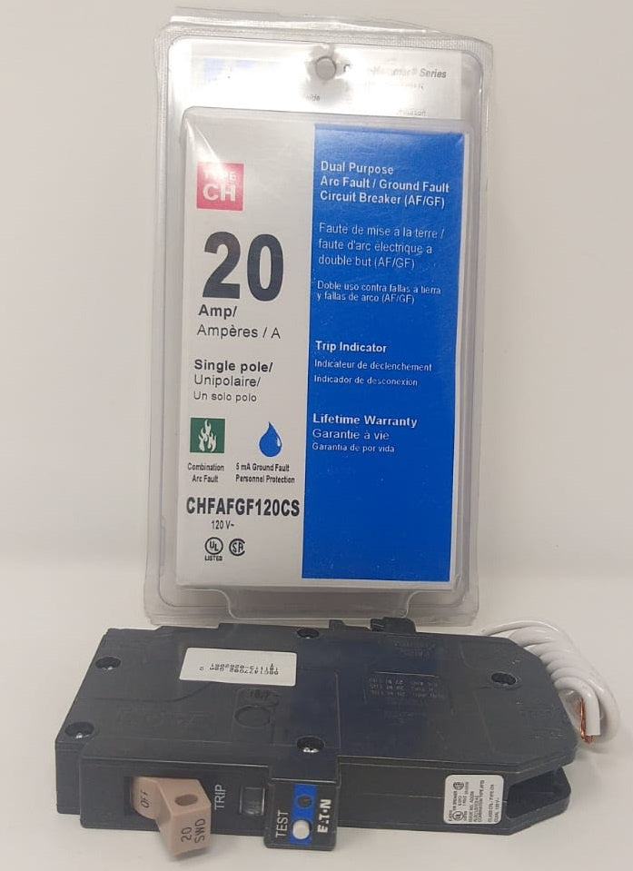 EATON Breaker Gfci Arc Fault 20A S/POLE CHFAFGF120CS