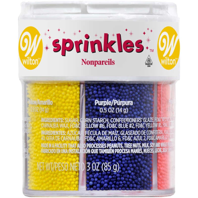 WILTON Baking Sprinkles Nonpareils 6 Color 2201-1544 3OZ 85G