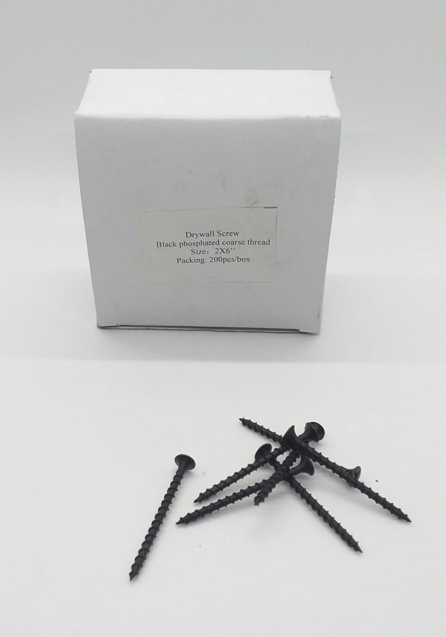 Screw Drywall 6 X 2" Black 200PCS Box 72319 Coarse Thread