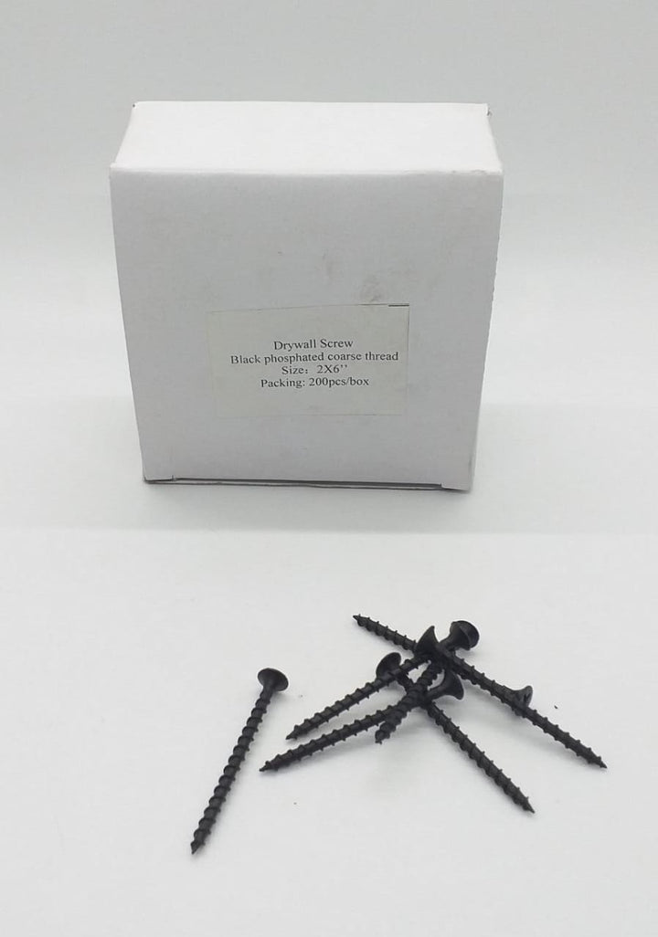 Screw Drywall 6 X 2" Black 200PCS Box 72319 Coarse Thread