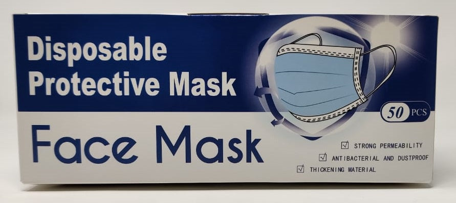 Face Mask Disposable Protective 50PCS Pack