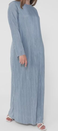 Dress Gown Lined Ribbed Blue / Purple Plus Size
