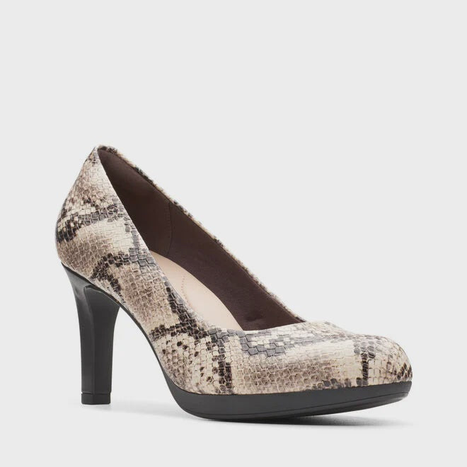 CLARKS Footwear Women Pump Adriel Viola Taupe Snake Print