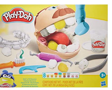 PLAY-DOH Toy Drill 'N Fill Dentist with Cavity and Metallic Colored Modeling Compound