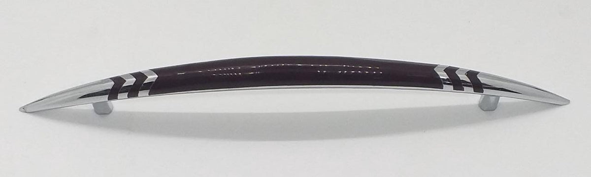 Draw Handle 5" Curve Silver & Brown