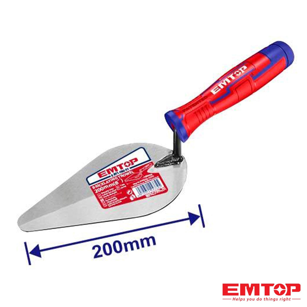 EMTOP Trowel 8" 200MM EBTL08001 Bricklaying