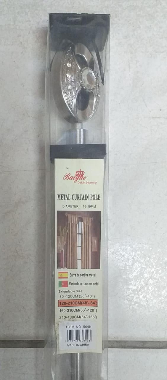 Curtain Rod Baiyae Silver Diameter 16-19MM 120-210CM 48"-84" No: 004B