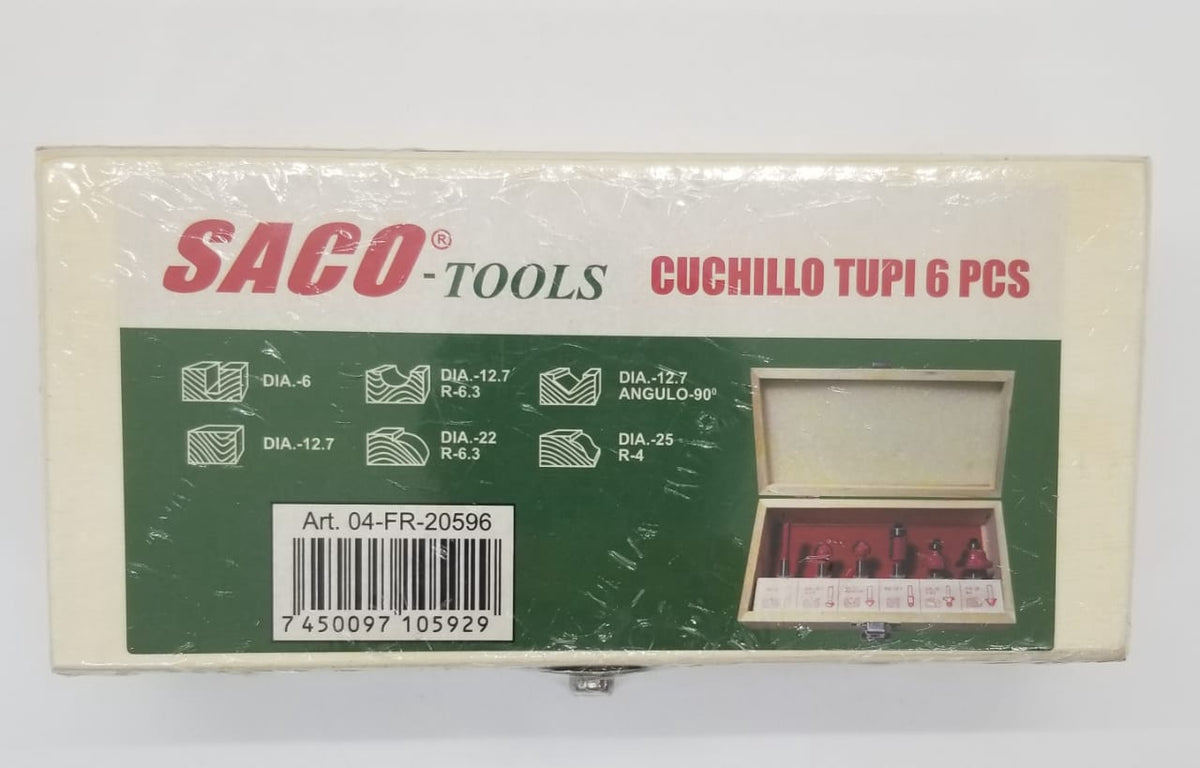 SACO Router Bit Set 6PCS 04-FR-20596