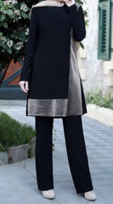 Pants Suit Black Glitter