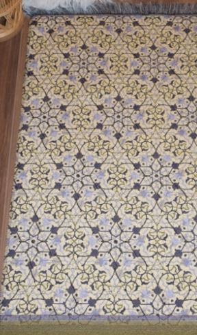 Prayer Mat Lightweight Cream & Blue / Purple
