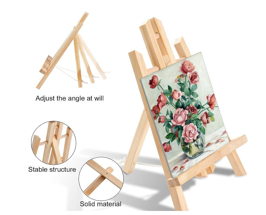 Artist Easel Stand Only 11.8" Small Wooden Unpainted