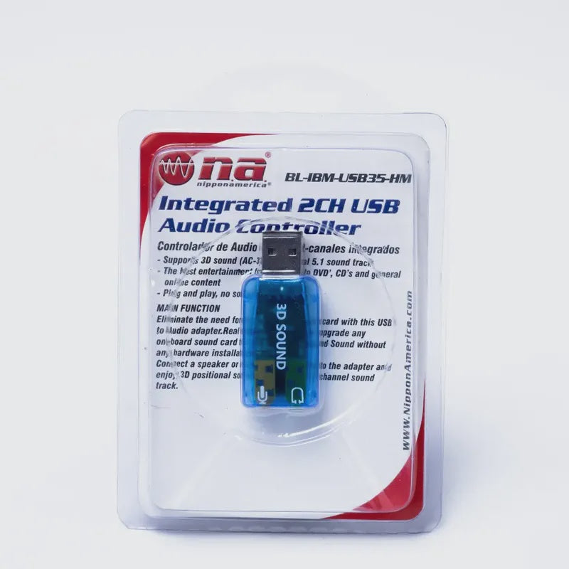 NIPPON AMERICA Computer Sound Card USB BL-IBM-USB35-HM 3.5MM