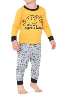 GERBER Baby Pj Set 4PC Yellow & Grey Dino