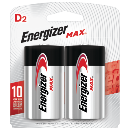 ENERGIZER Battery D Max Alkaline 2PK E95BP-2 D2
