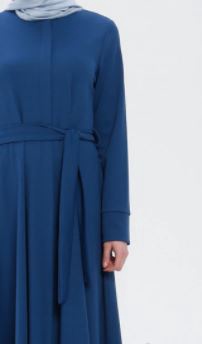 Gown Abaya Zipper Front Blue Plus Size
